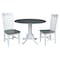 International Concepts Round 42 in. Dual Drop Leaf Dining Table with 2 Slat Back Chairs - 3 Piece Dining Set, 42 in W K05-42DP-C465P - alternate 1